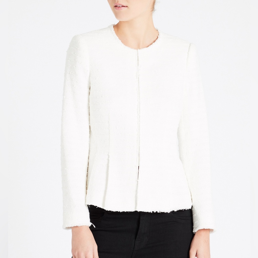 Rebecca Taylor Women's White Tweed Jacket